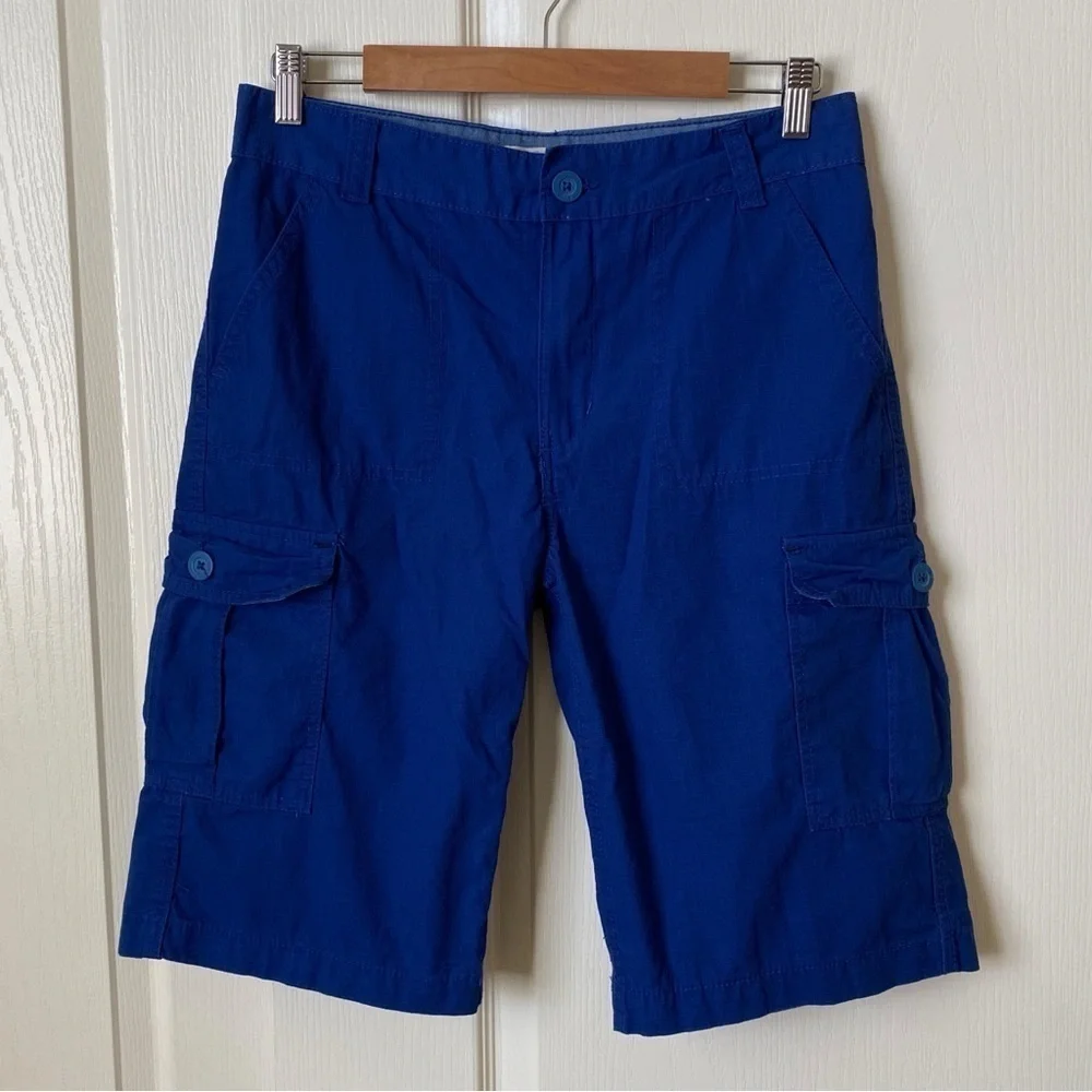 Levi's Boys Blue Ripstop Long Cargo Shorts Relaxed Fit Size 20 Regular